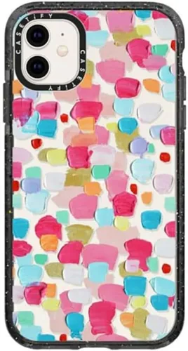 Miniatura 53 de CASETiFY Impact - Funda para iPhone 11 - Flower Power Retro - Negro Transparente