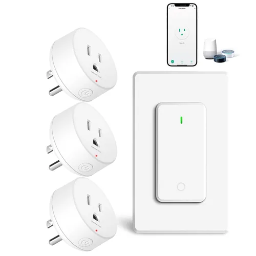 Miniatura 58 de Toma de control remoto, interruptor de luz y enchufe remoto greencycle con interruptor de luz inalámbrico, rango de 500 pies, no necesita cableado