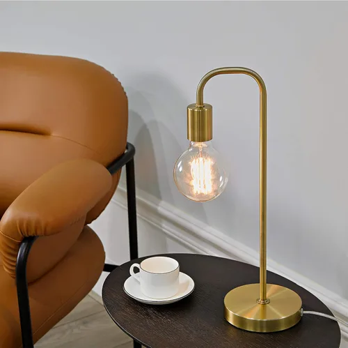 Miniatura 2 de GLOBE Electric 67433 Holden - Lámpara de mesa de 18 pulgadas, latón mate, moderna, mesita de noche, decoración de dormitorio, sala de estar, luz