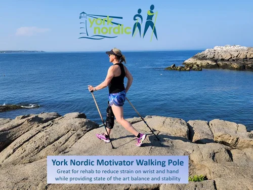 Miniatura 9 de York Nordic Motivator Swift Connect - Bastones de viaje para caminar para equilibrio y rehabilitación, agarres de estabilidad patentados, ligeros