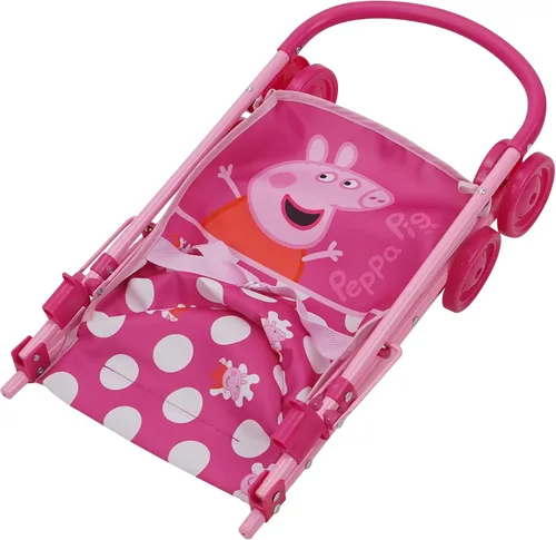 Miniatura 3 de Peppa Pig: Juego de 19 piezas para muñecas Sleep N' Play, color rosa y blanco, para viajes, alimentación, incluye medio cochecito plegable, gorila