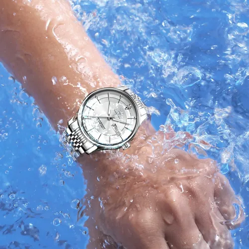 Miniatura 2 de OLEVS Men's Automatic Mechanical Watch Self-Winding Luxury GoldSilver Two Tone Classic Calendar Waterproof Luminous Business Watch