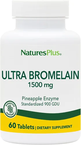NaturesPlus Ultra Bromelina - 60 tabletas - 1500 mg de bromelina de piña - proporciona apoyo articular y promueve la salud digestiva - 60 porciones