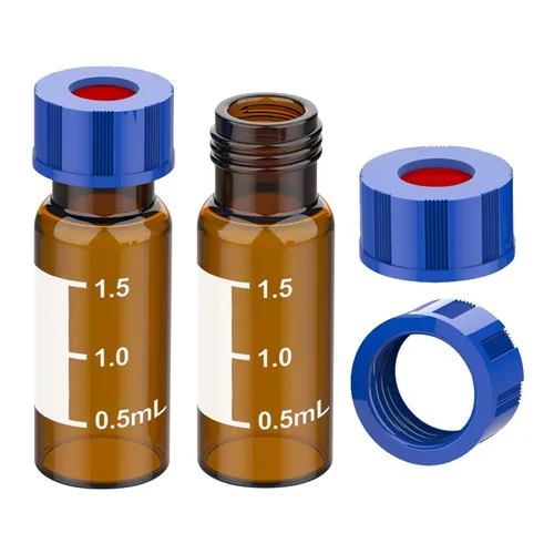 Miniatura 11 de Membrane Solutions Viales de muestreo automático, viales de HPLC de 0.1 fl oz, viales de ámbar de laboratorio 9-425 con punto de escritura
