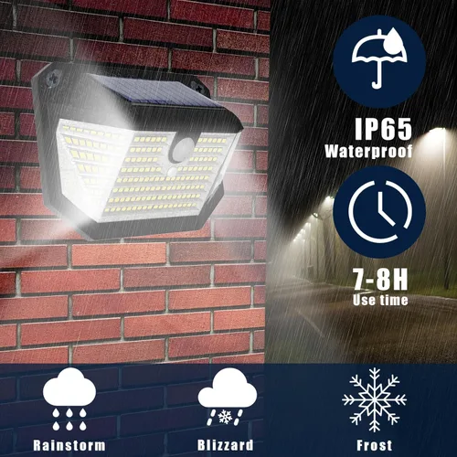Miniatura 3 de Luces solares para exteriores, luces con impermeabilidad IP65 y 3 modos de iluminación, luz de detección de movimiento con gran angular de 270°