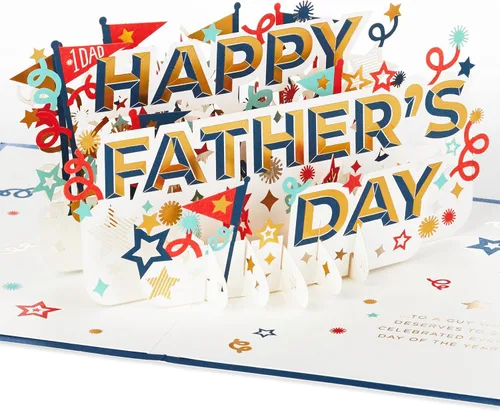 Hallmark Signature Collection - Tarjeta para el día del padre, diseño de maravilla de papel desplegable 3D