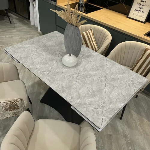 Miniatura 7 de Erfoni Papel tapiz de mármol gris brillante para encimeras de 15.8 x 118 pulgadas, papel de contacto extraíble de granito, papel tapiz autoadhesivo