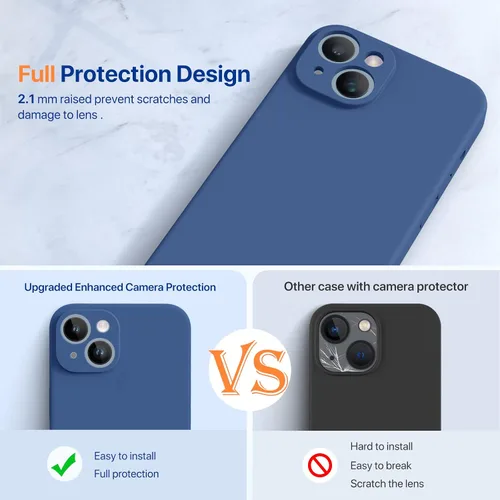 Miniatura 7 de Miracase - Funda diseñada para iPhone 14 con protector de pantalla, [protección de cámara mejorada], funda de silicona líquida a prueba de golpes