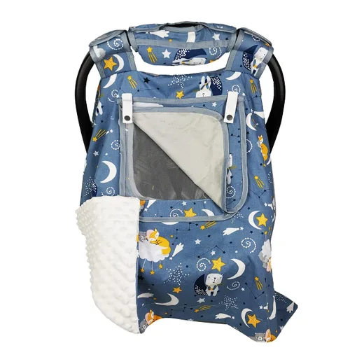 Miniatura 3 de Fundas de asiento de automóvil para bebés, funda de lactancia 2 en 1 y toldo para asiento de automóvil con 3 opciones de apertura neta, funda