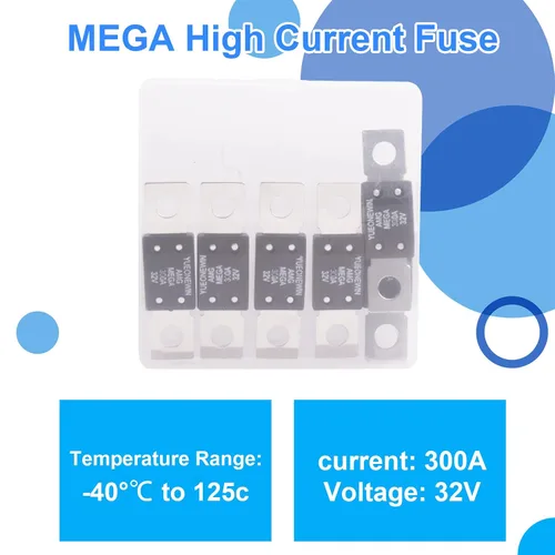 Miniatura 4 de Fusibles MEGA/AMG de 300 A, 6 fusibles de alta corriente 300A MEGA/AMG con perno, retardo de tiempo del fusible automático para automóviles