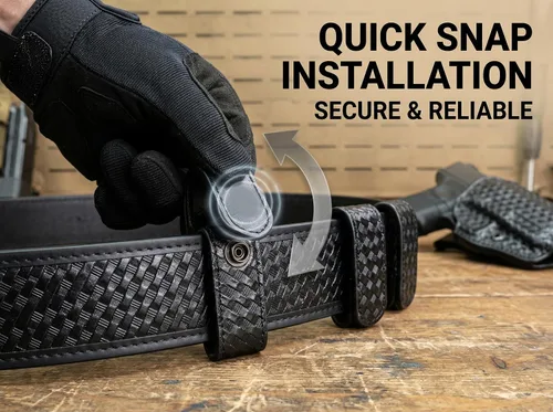 Miniatura 6 de ROCOTACTICAL Protectores de cinturón de doble presión, para cinturón de servicio de 2.25 pulgadas, paquete de 4