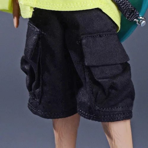 Miniatura 6 de Pantalones cargo de figura masculina a escala 1/12, pantalones cortos de entrenamiento para correr con bolsillos adicionales para figuras de acción