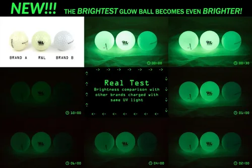 Miniatura 3 de R&L Pelotas de golf brillantes para deportes nocturnos – Torneo fluorescente que brilla en la oscuridad – Pelotas luminosas brillantes de larga