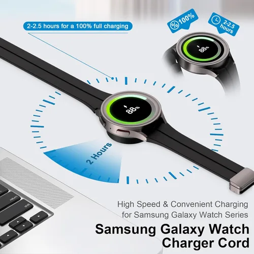 Miniatura 3 de Cargador de reloj Samsung para Samsung Galaxy Watch 8/8 Classic/7/Ultra/6/6 Classic/5/5 Pro/4/4 Classic/3/Active 2/1, cable de carga inalámbrico