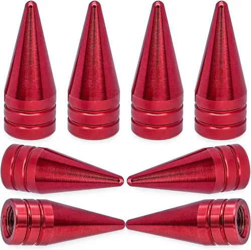 Miniatura 15 de 4 piezas de tapas de válvula de rueda con forma de punta, válvula de rueda de aleación de aluminio con punta, universal para automóviles, SUV