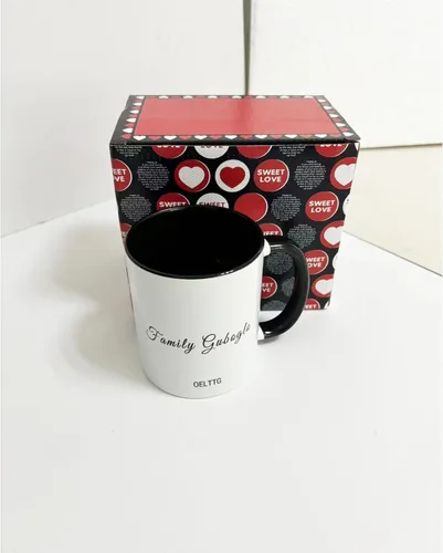 Miniatura 6 de OELTTG Tazas de café novedosas, taza personalizada con nombre y logotipo de texto fotográfico, taza personalizada de 11 onzas en ambos lados, Negro