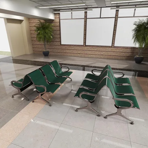 Miniatura 41 de Kinfant Silla de sala de espera de 2 asientos, sillas de recepción de invitados de oficina con respaldo ergonómico, banco de espera de aeropuerto