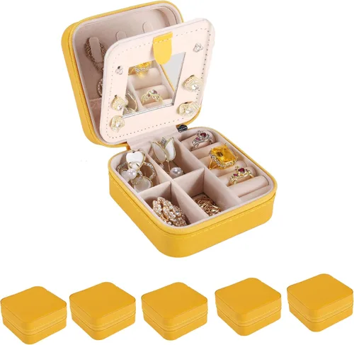 Miniatura 25 de KElofoN Estuche de viaje para joyas Caja de viaje para joyas Organizador de joyas de viaje Pequeño estuche organizador de joyas para niñas y mujeres