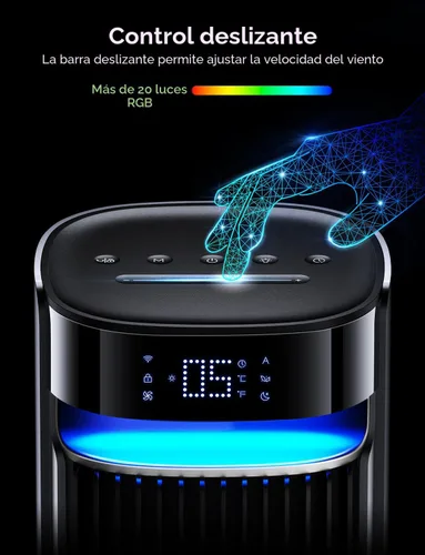 Miniatura 8 de GoveeLife Ventilador de torre de 42 pulgadas para dormitorio, ventiladores de piso inteligentes con oscilación ajustable de 150°, aplicación