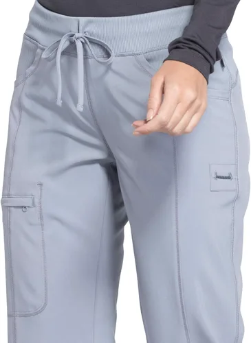 Miniatura 3 de Cherokee Infinity Pantalón con cordón de ajuste, estilo medico, tiro bajo, pierna recta para mujer
