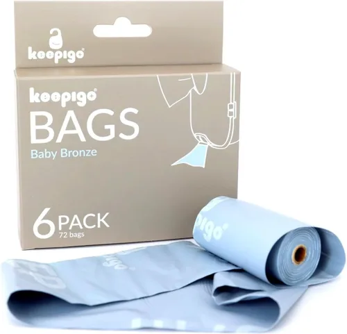 Miniatura 8 de Bolsas de pañales desechables compostables 6 rollos, 72 bolsas a prueba de fugas, XL biodegradables Bolsas de basura ecológicas para el hogar
