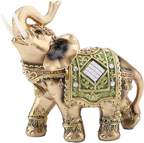 Miniatura 6 de HEEPDD Estatua de elefante de riqueza, escultura de elefante verde Feng Shui, figura de riqueza para el hogar, oficina, decoración de inauguración