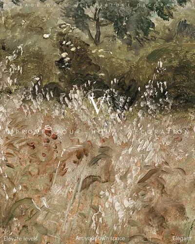 Miniatura 7 de Pintura vintage de paisaje de campo de flores silvestres, arte de pared de paisaje rural de granja, impresión artística de paisaje de jardín