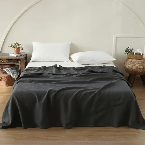 Miniatura 13 de Simple&Opulence Sábana encimera de lino francés, 100% lino natural con lavado a la piedra tamaño Queen (90 x 102 pulgadas), ultra suave, Óxido básico