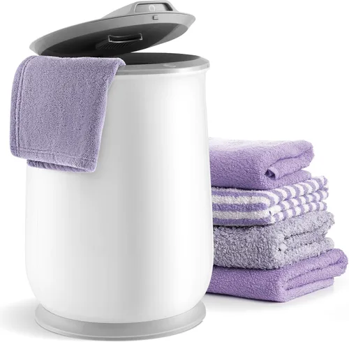 Tangkula Calentador de toallas, calentador de toallas de 21 litros con tapa abatible, apagado automático de 1 hora, se adapta a hasta 2 toallas de