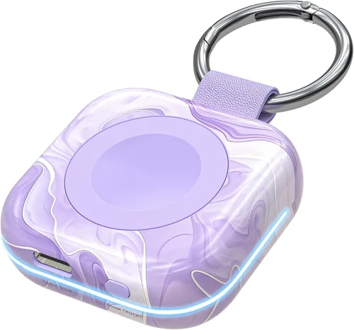 Miniatura 15 de Cargador de viaje portátil para Apple Watch Series 8, cargador inalámbrico para iWatch de 1200 mAh con cable de carga, llavero de bolso, cargadores