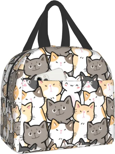 Miniatura 13 de Nerxy Lonchera a cuadros de búfalo azul, moderna, 8 x 5 x 8.5 pulgadas, suave bolsa de almuerzo para mujeres, niños, adultos, trabajo, escuela
