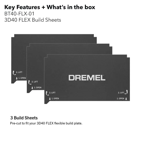 Miniatura 2 de Dremel Digilab 3D40 Flex Build Sheets (Pack de 3)
