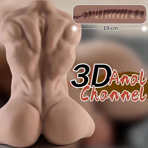 Miniatura 6 de Muñeca sexual masculina de 8.3 libras con consolador flexible, muñecas sexuales musculares realistas de 7.2 pulgadas para masturbación femenina