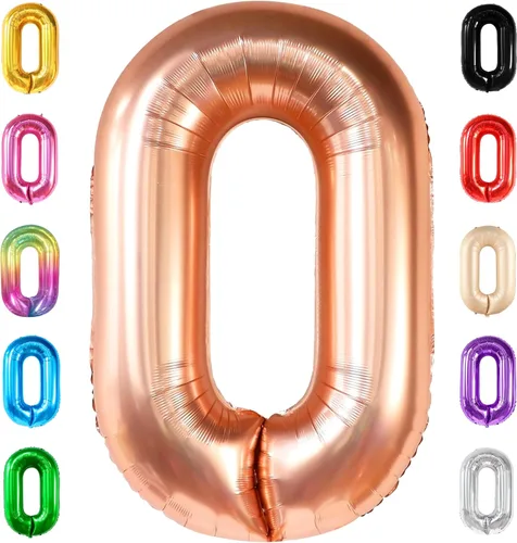 Miniatura 129 de Globo gigante plateado del número 0 de 40 pulgadas – Globo Mylar del número 0 Globo plateado 0 para decoraciones de fiesta Globo plateado