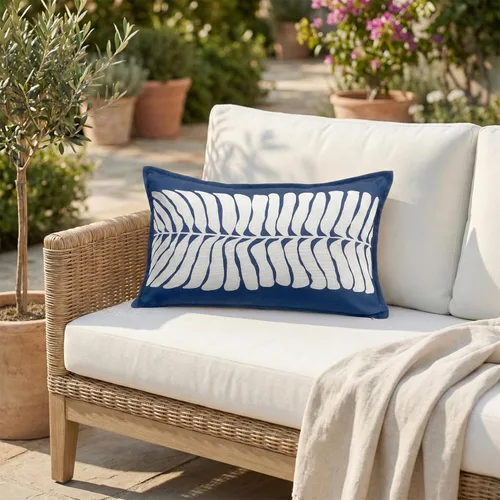 Miniatura 14 de Fab Habitat Almohadas para interiores y exteriores hechas de hilo de poliéster reciclado, resistente a las manchas, lavable a máquina, inserto Ondas