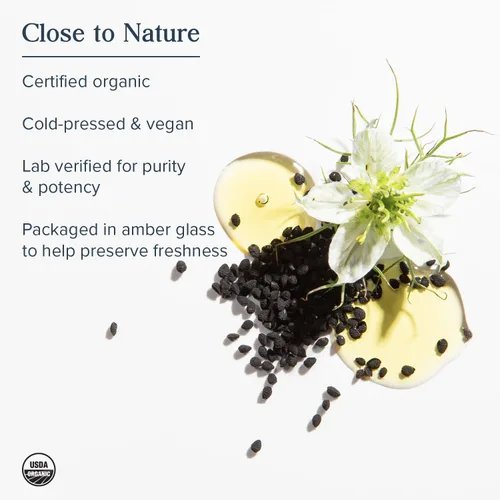 Miniatura 4 de HERITAGE STORE Aceite de semilla negra, orgánico, prensado en frío, suplemento de Nigella sativa con timoquinona, Omega 3 6 9, antioxidante