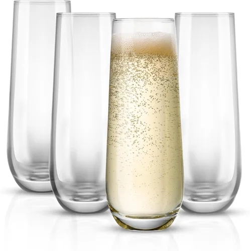 Miniatura 9 de KooK Copas de champán, copas de champán, copas de mimosa, copas de champán sin tallo, juego de 8, 9.4 onzas, rosa, Prosecco, para bodas y fiestas