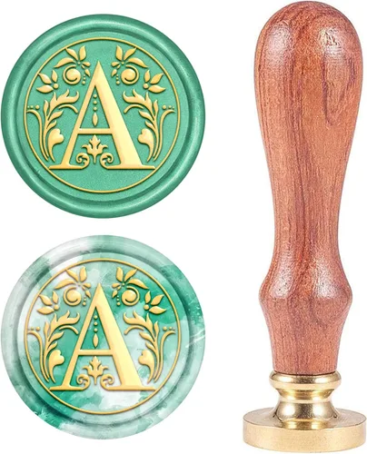 Miniatura 8 de Sello de cera inicial S CRASPIRE, sello de cera de letra alfabética vintage, sello de cera medieval de hojas de olivo clásico de 25 mm, cabeza