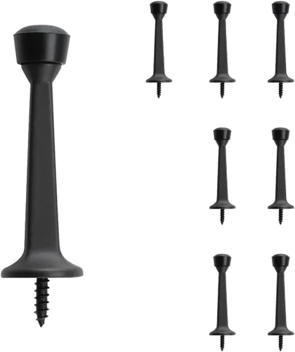 Miniatura 9 de HOME MASTER HARDWARE Topes de Puerta Rígidos Sólidos de Servicio Pesado de 3", Negro Mate, Paquete de 2 con Puntas de Plástico - Topes de Puerta