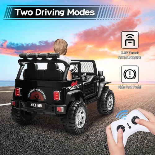 Miniatura 3 de SEHOMY - Camioneta eléctrica de 2 plazas para niños con control remoto, auto eléctrico de 12 V para niños de 3 años - Suspensión de resorte, luces