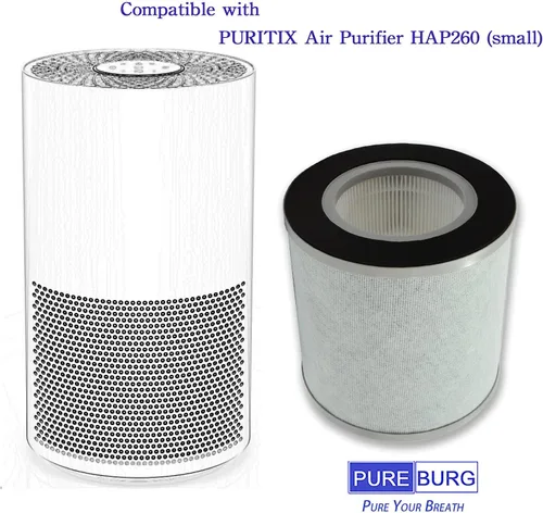 Miniatura 2 de PUREBURG Filtro de repuesto compatible con purificadores de aire Elechomes EPI236, paquete de 2 unidades H13 HEPA de 4 etapas de filtración