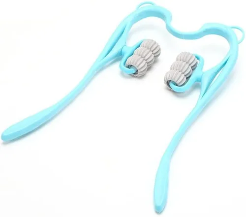 LuxFit Rodillo de herramienta de masajeador manual de cuello para dolor Reilef, masajeador de hombros y cuello cervical Shiatsu Punto de activación