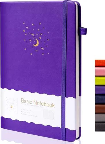 Miniatura 14 de CAGIE Cuaderno rayado para trabajo, cuaderno de tapa dura para escribir, mujeres y hombres, diario para tomar notas con lazo para bolígrafo