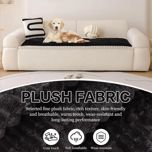 Miniatura 2 de DREAMINGO Fundas de sofá para mascotas, fundas antideslizantes y mullidas para sofá de perro, lavables geométricas jacquard, protector de cojín 1#
