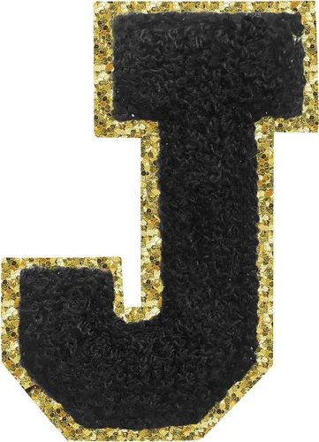 Miniatura 174 de SPRT - Parches de letras de chenilla universitaria con purpurina, parche de letras blancas para planchar con letras del alfabeto para disfraz