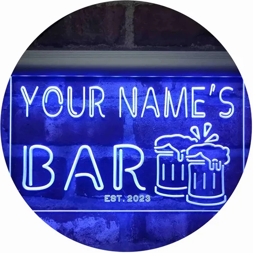 ADVPRO Letrero de neón LED personalizado con texto en inglés «Your Name Est Year» (12 x 8.5 pulgadas) st4s32-w1-tm-b