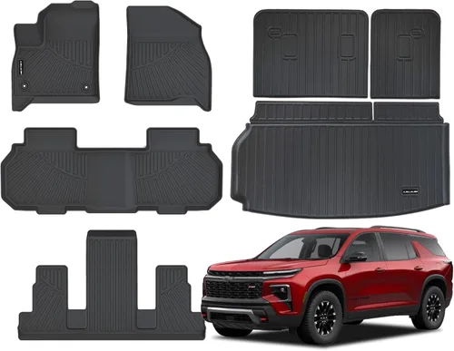 Miniatura 9 de Alfombrillas y forro de carga y respaldo para Chevrolet/Chevy Suburban/GMC Yukon XL 2021-2026 de 7 asientos, protección para todo tipo de clima