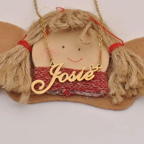 Miniatura 4 de Aoloshow Collar con nombre de oro, dije de corazón, joyería personalizada para mujeres, adolescentes y niñas, regalo de graduación, Metal, Acero