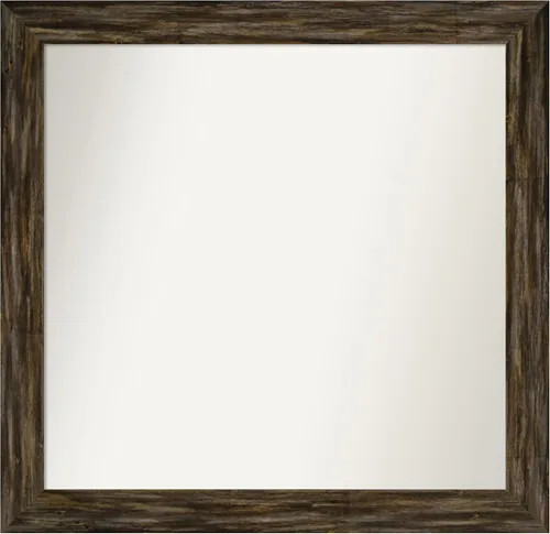Miniatura 286 de Amanti Art Espejo de baño marrón para sobre el fregadero, 25 x 25 pulgadas, hecho a medida, espejo de tocador cuadrado marrón medio, marco de madera