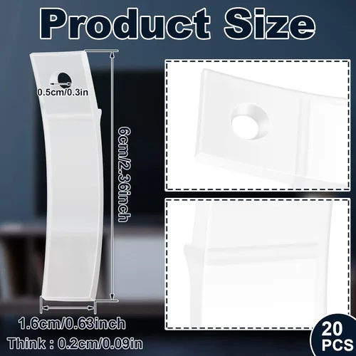 Miniatura 2 de Topes antideslizantes para cajones de plástico PVC transparente para aparador con tornillos de acero inoxidable para muebles de repuesto